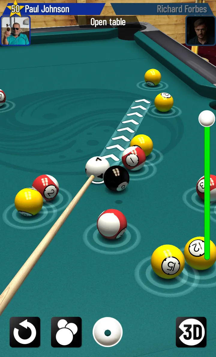 Ultimate Pool Mobile shot weight aiming screenshot