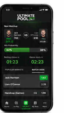 Ultimate Pool 24/7 mobile odds screen